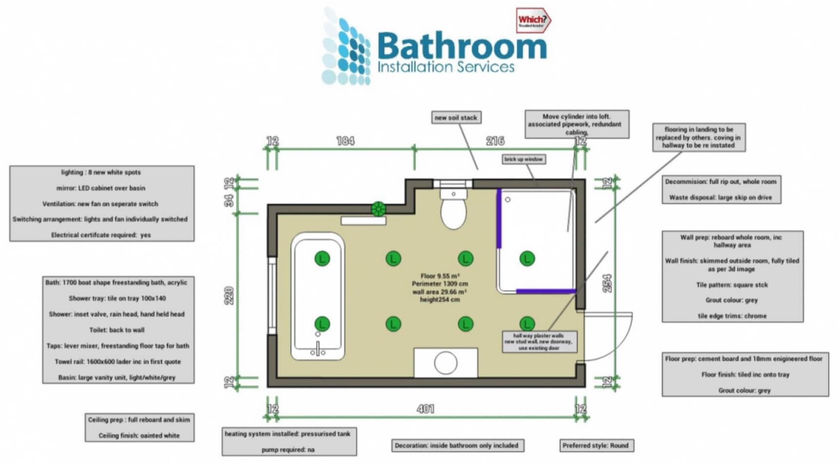 bathroom installation detailed plans